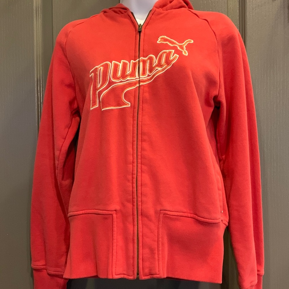 Coral colored Puma zip up hoodie